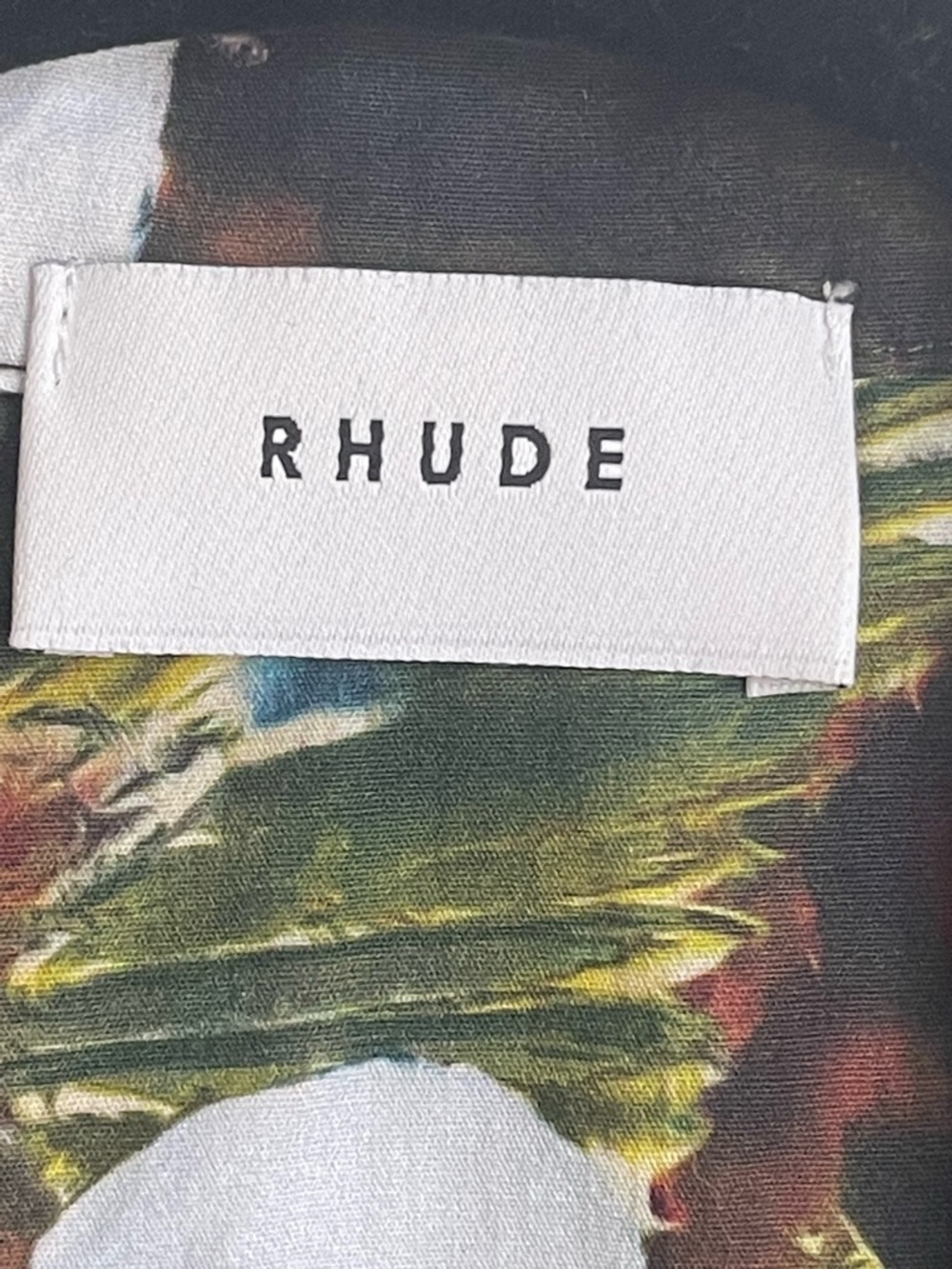 Rhude Black Multicolor Eagle-Print Short Sleeve Button-Down Shirt - Picture 3 of 5